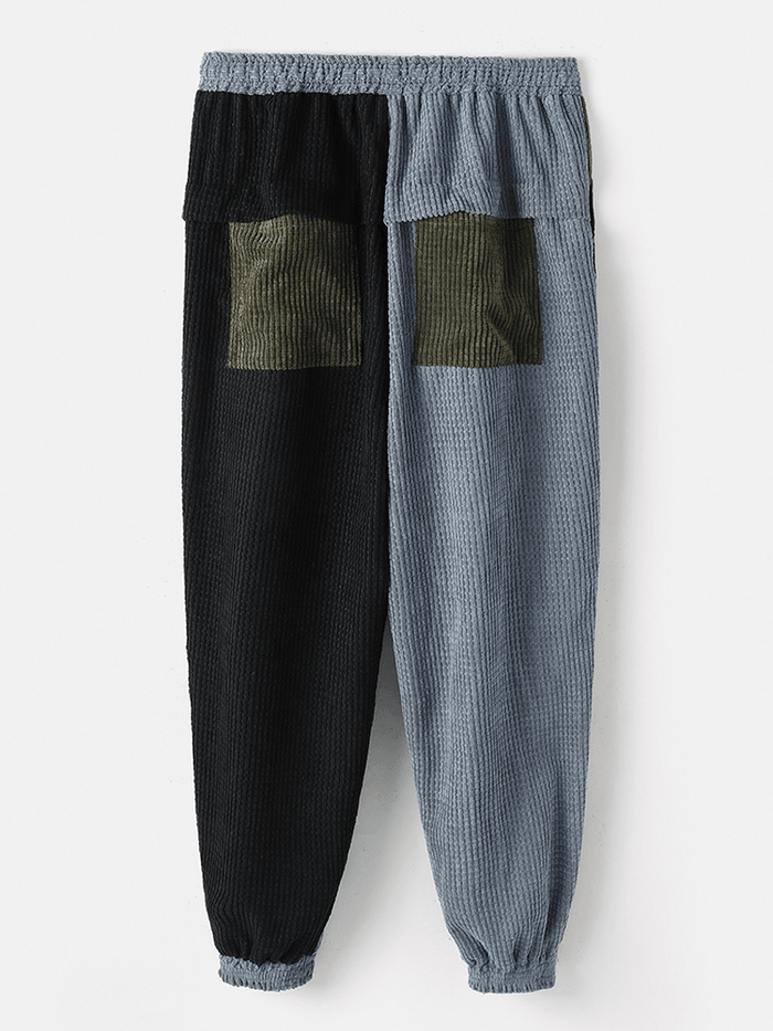 Men's Corduroy Patchwork Jogger Pants